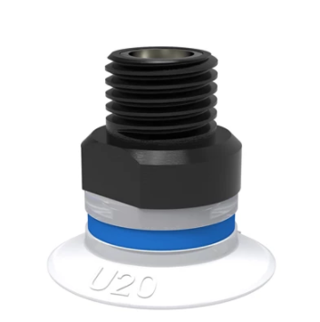 9909719派亚博吸盘Suction cup U20 Silicone FCM,1/8寸 NPT male,with mesh filter适用于搬运带平整或浅凹表面的工件-派亚博吸盘派亚博真空发生器
