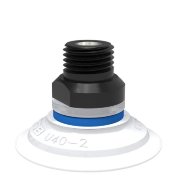 9909724派亚博吸盘Suction cup U40-2 Silicone FCM,1/4寸 NPT male,with mesh filter适用于搬运带平整或浅凹表面的工件-派亚博吸盘派亚博真空发生器