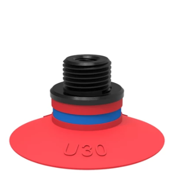 0101398派亚博吸盘Suction cup U30 Silicone,1/8寸 NPT male,with mesh filter适用于搬运带平整或浅凹表面的工件-派亚博吸盘派亚博真空发生器piab吸盘