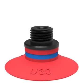 0101400派亚博吸盘Suction cup U30 Silicone,G1/8 male/M5 female,with mesh filter适用于搬运带平整或浅凹表面的工件-派亚博吸盘派亚博真空发生器piab吸盘