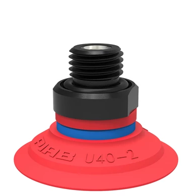 0101605派亚博吸盘Suction cup U40-2 Silicone,G1/4寸 male, with mesh filter适用于搬运带平整或浅凹表面的工件-派亚博吸盘派亚博真空发生器piab吸盘