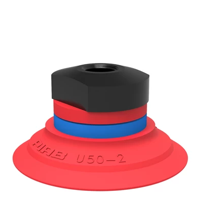 0101811派亚博吸盘Suction cup U50-2 Silicone,1/8寸 NPSF female,with dual flow control valve适用于搬运带平整或浅凹表面的工件-派亚博吸盘派亚博真空发生器piab吸盘