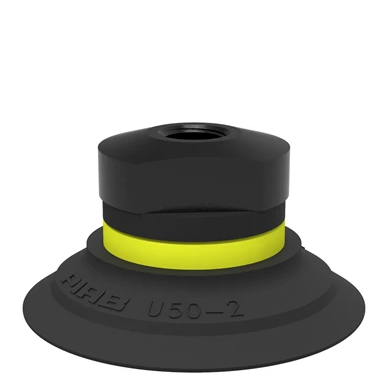 0101817派亚博吸盘Suction cup U50-2 Nitrile-PVC,1/8寸 NPSF female适用于搬运带平整或浅凹表面的工件-派亚博吸盘派亚博真空发生器piab吸盘